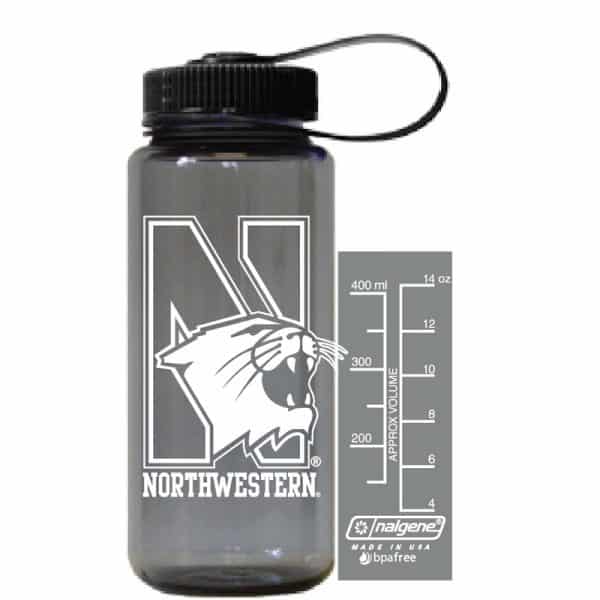 Northwestern University Wildcats 16 oz. Smoke Tritan Wide Mouth Nalgene Bottle with N-Cat Design