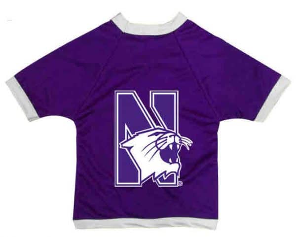 Northwestern University Wildcats Athletic Dog Jersey With N-Cat Design