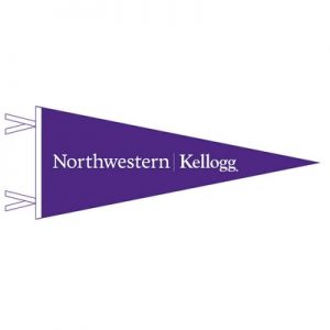 Northwestern University Wildcats Wool Felt Pennant with the Kellogg Straight Design (12X30)