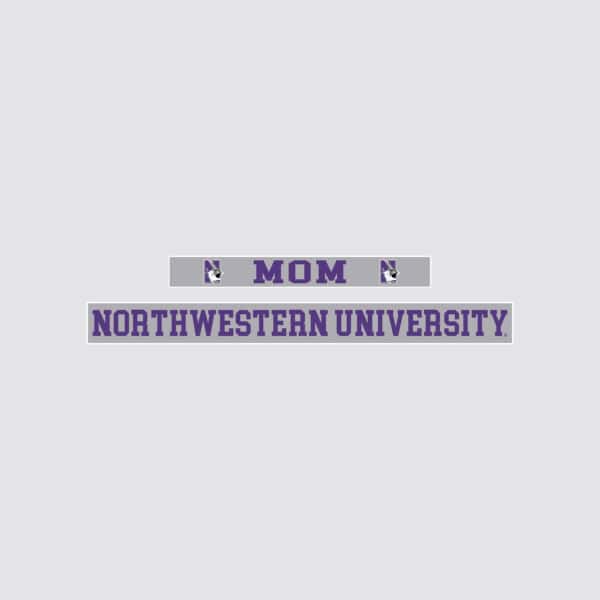Northwestern University Wildcats Chrome License Plate Frame with Grey Laser Cut Insert MOM/NORTHWESTERN UNIVERSITY Design-2