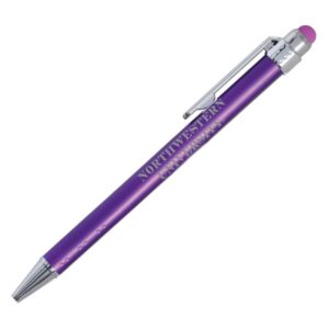 Northwestern University Wildcats Purple Ballpoint Click Pen with Touchscreen Stylus
