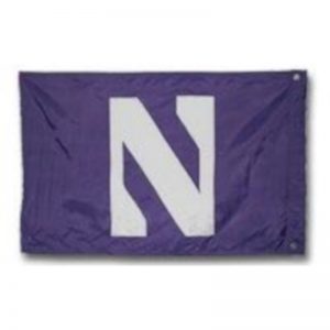 Northwestern University Wildcats 4'X6' Sewn On N Purple Premium Flag
