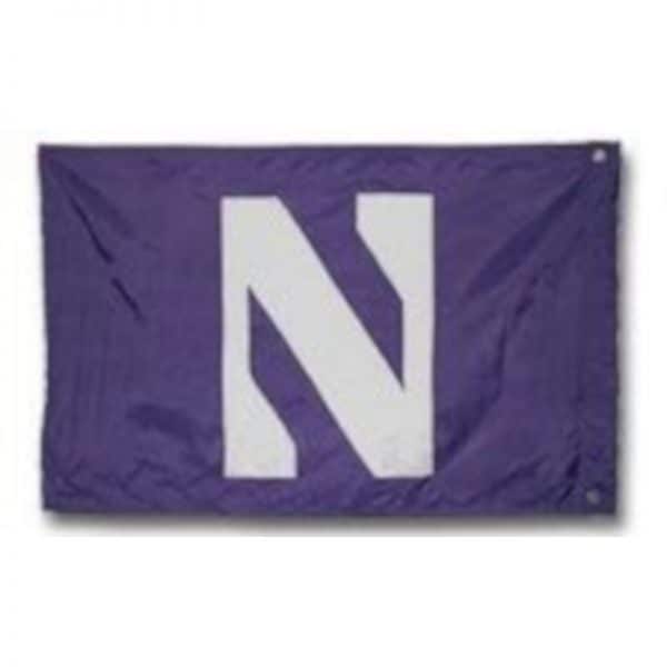 Northwestern University Wildcats 4'X6' Sewn On N Purple Premium Flag