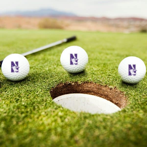 Northwestern University Wildcats Golf Ball Pack of 3 with N-Cat Design