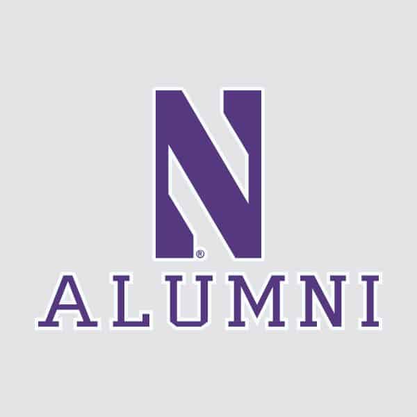Northwestern University Wildcats Alumni Design Outside Application Decal with Stylized N-2
