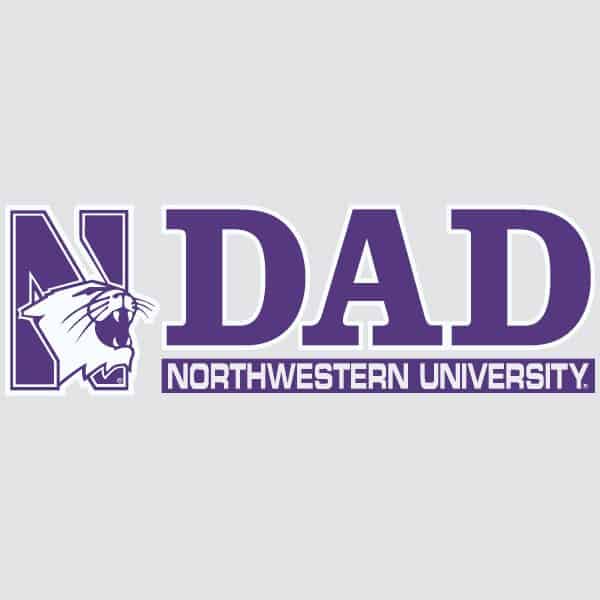 Northwestern University Wildcats Outside Application Decal with N-Cat & Dad Design-3