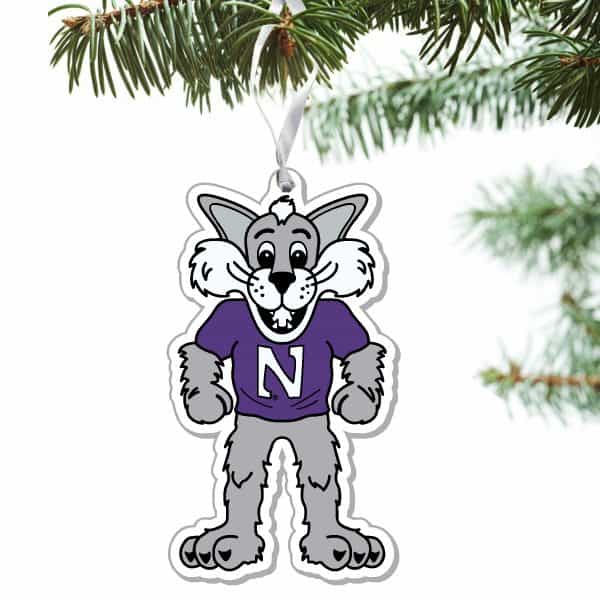 Northwestern University Wildcats Laser Cut Acrylic Willie the Wildcat Ornament-2