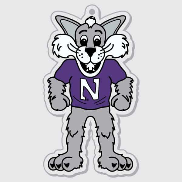 Northwestern University Wildcats Laser Cut Acrylic Willie the Wildcat Ornament-2