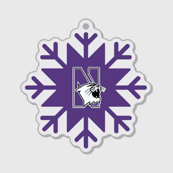 Northwestern University Wildcats Laser Cut Acrylic Snowflake with N-Cat Design Ornament-2