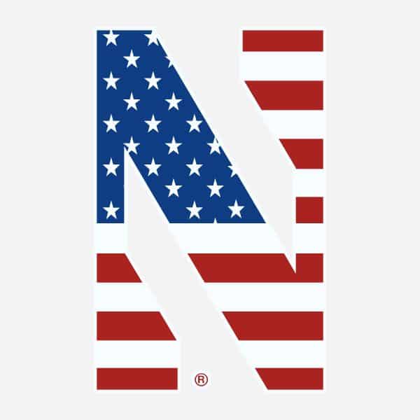 Northwestern University Wildcats Stylized N Flag Design Outside Application Decal-3