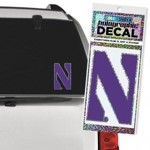 Northwestern University Wildcats Two Color Holographic Stylized N Design Outside Application Decal-3