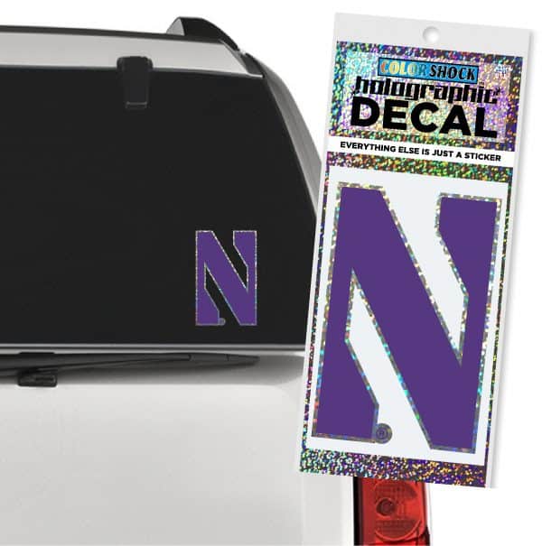 Northwestern University Wildcats Two Color Holographic Stylized N Design Outside Application Decal-3