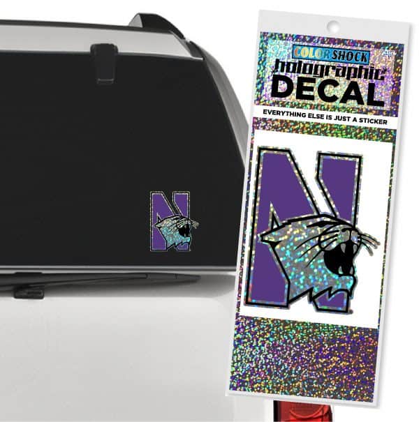 Northwestern University Wildcats Holographic N-cat Design Outside Application Decal-2