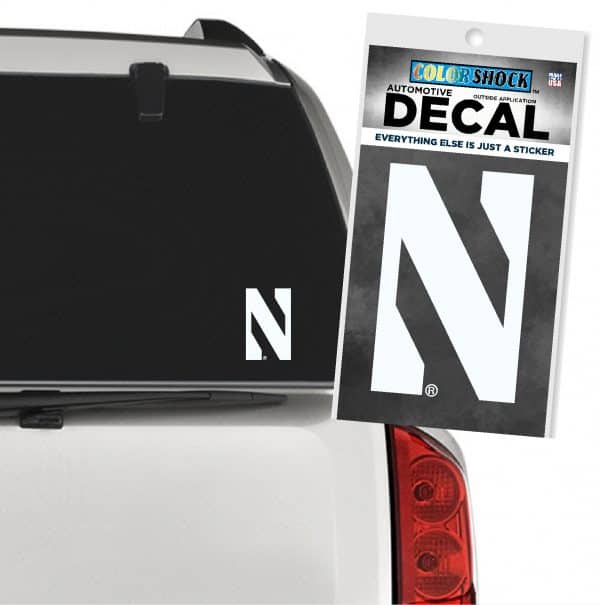 Northwestern University Wildcats One Color Stylized N Design Outside Application Decal-3