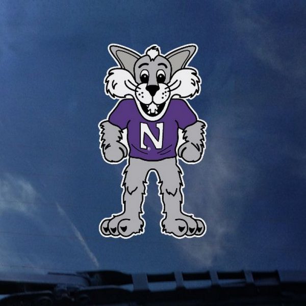 Northwestern University Wildcats Willie the Wildcat Design Outside Application Decal 6" High