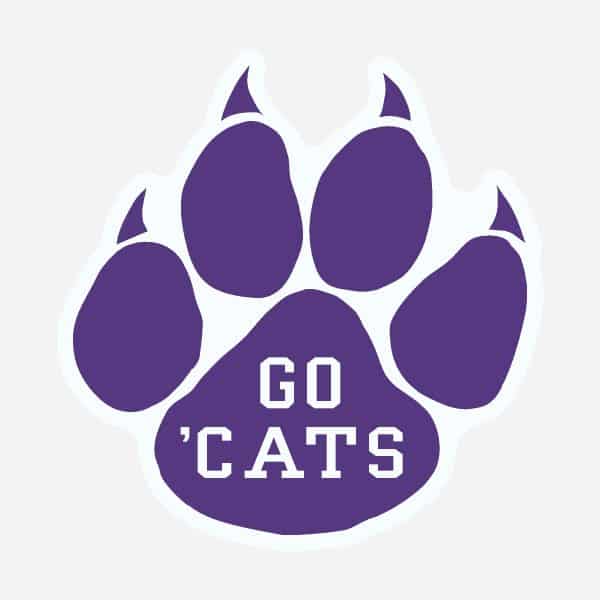 Northwestern University Wildcats 4.5" Paw Design Go 'Cats Magnet -2