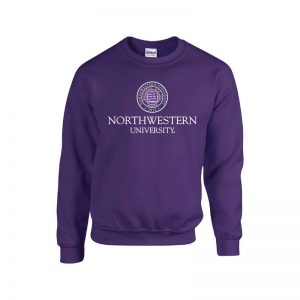 Northwestern University Wildcats Men's Purple Crewneck Sweatshirt with Northwestern University Seal Design