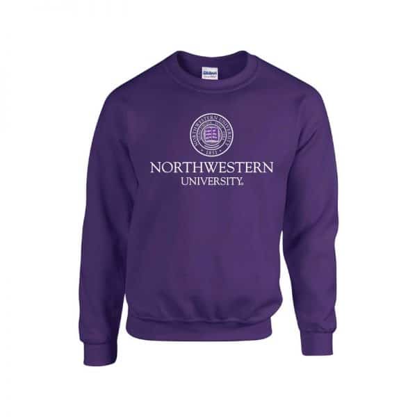 Northwestern University Wildcats Men's Purple Crewneck Sweatshirt with Northwestern University Seal Design