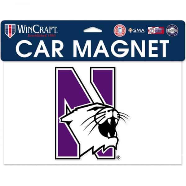 Northwestern Wildcats Flexible Magnet with Multicolor N-Cat Design 3.5"X4"