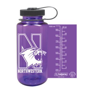 Northwestern University Wildcats 32 oz. Purple Tritan Wide Mouth Nalgene Water Bottle with N-Cat Design