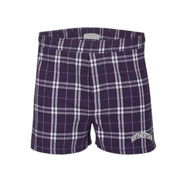 Northwestern University Wildcats Men's Purple & White Flannel Boxer Short