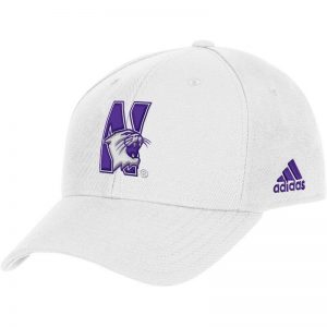 Northwestern University Wildcats White Constructed VelcroBack Hat with N-Cat Design