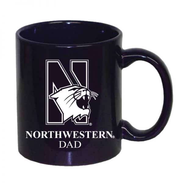 Northwestern University Wildcats 11 oz. Purple Ceramic Coffee Mug with DAD Design