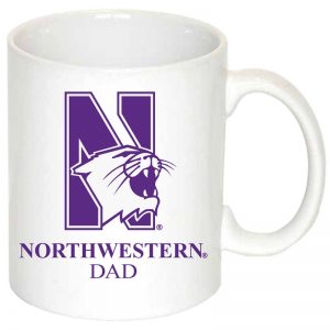 Northwestern University Wildcats 11 oz. White Ceramic Coffee Mug with DAD Design