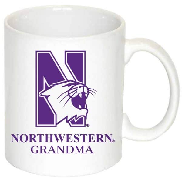 Northwestern University Wildcats 11 oz. White Ceramic Coffee Mug with Grandma Design