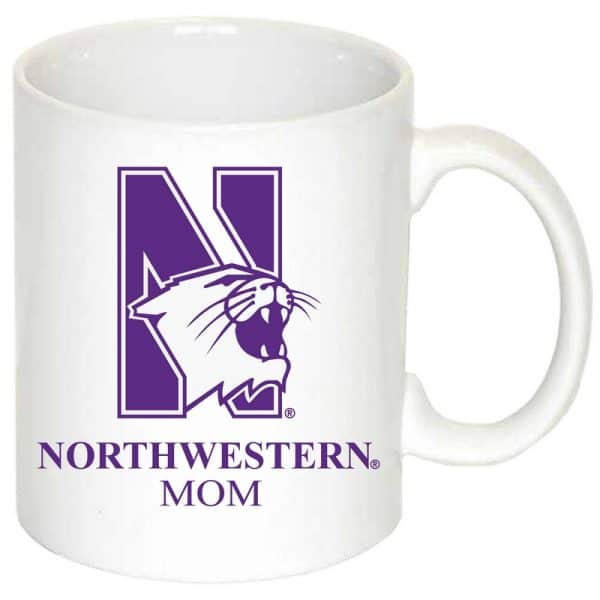 Northwestern University Wildcats 11 oz. White Ceramic Coffee Mug with MOM Design