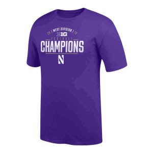 Northwestern Wildcats Official Locker Room Big Ten West Champions Short Sleeve Tee