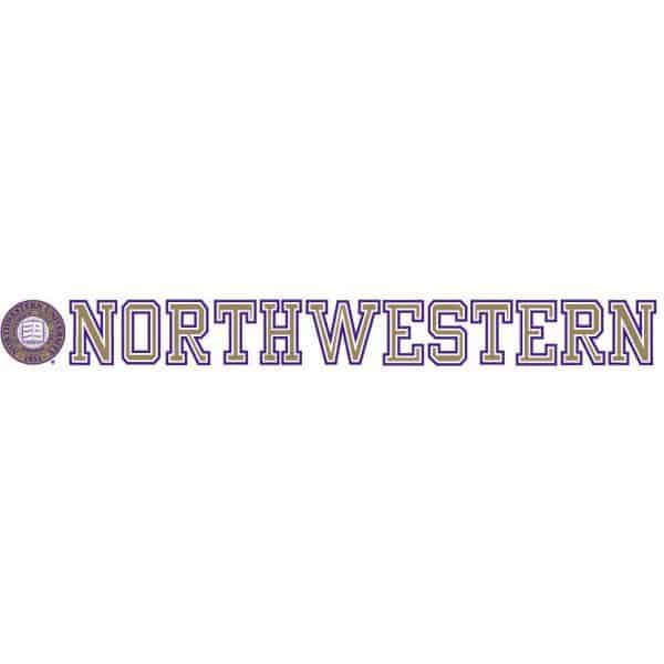 Northwestern University Wildcats Static Cling Inside Application Decal with Seal Design 1.25"X18.5"