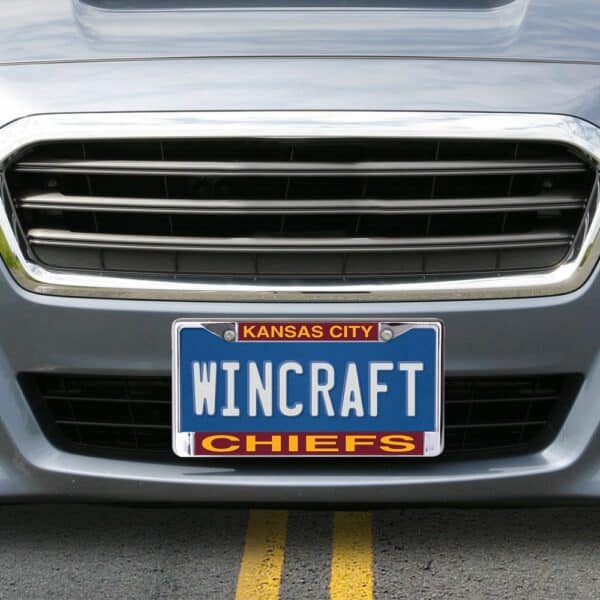 Northwestern University Wildcats Chrome License Plate Frame with Laser Cut Acrylic Carbon Insert with Wildcats & Northwestern University Mirror White Insert - Image 2