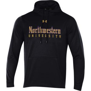 Northwestern University Wildcats Men’s Under Armour Tactical Tech™ Black Hooded Sweatshirt with Northwestern University Gothic Design