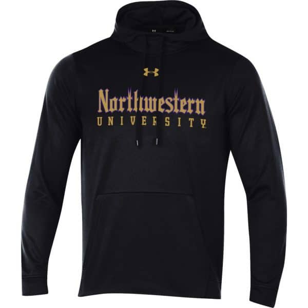 Northwestern University Wildcats Men’s Under Armour Tactical Tech™ Black Hooded Sweatshirt with Northwestern University Gothic Design