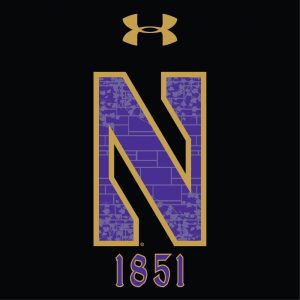 Northwestern University Wildcats Men’s Under Armour Tactical Tech™ Black Hooded Sweatshirt with Stylized N Gothic Design