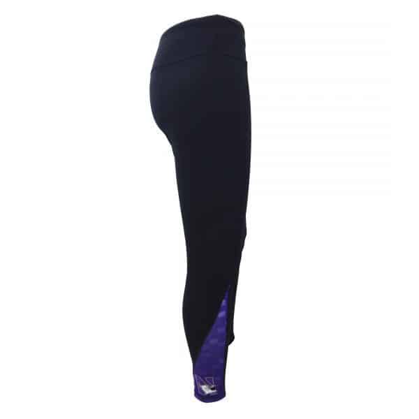 Northwestern University Wildcats Ladies Black Leggings with Purple Accent - Image 2