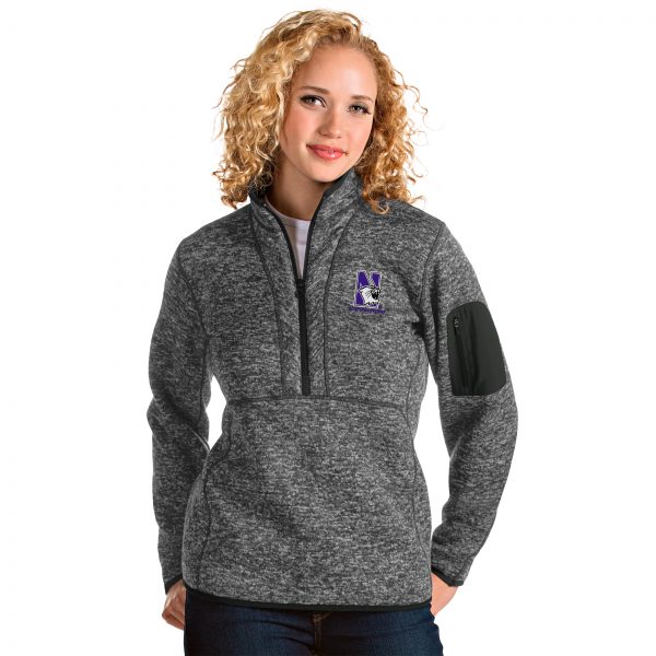Northwestern University Wildcats Women's Antigua Fortune Jacket in Smoke Heather