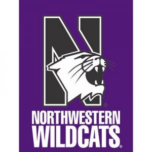 Northwestern University Wildcats 30"X40" Purple Banner Flag with N-cat & Northwestern University Wildcats Design
