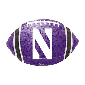 Northwestern University Wildcats Large Purple Foil Football Balloon 16"Hx20"W