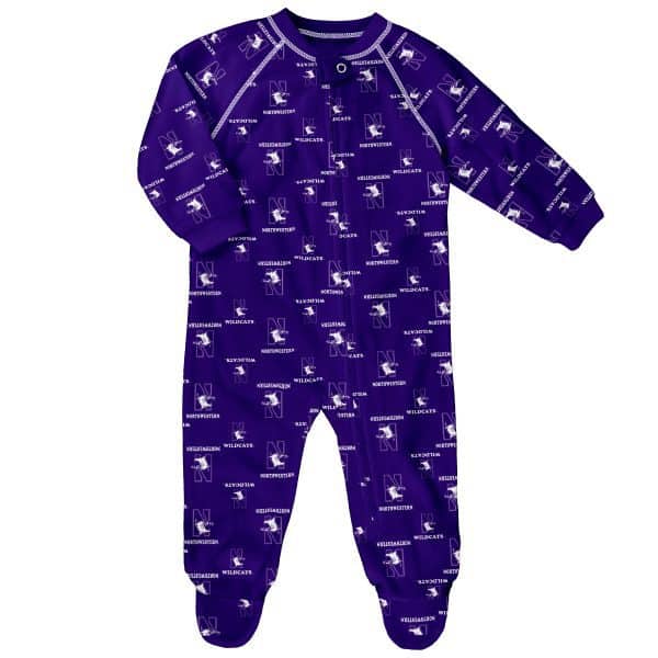 Northwestern University Wildcats All Over Print Infant Footie Pajama
