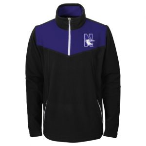 Northwestern University Wildcats Kids Two Tone Purple & Black Pullover 1/4 Zip