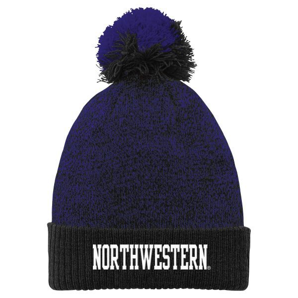 Northwestern University Wildcats Knit Cap with Pom - Image 2