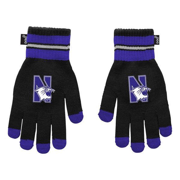 Northwestern University Wildcats Black Gloves