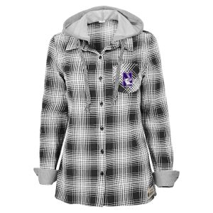 Northwestern University Wildcats Youth Long Sleeve Flannel Shirt with Hood