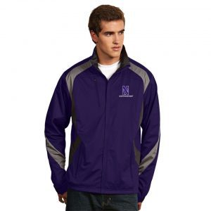 Northwestern University Wildcats Men's Antigua Tempest Full Zip Light Weight Rain Jacket in Purple