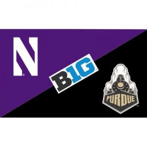 Northwestern University Wildcats 3'X5' House Divided Flag with Purdue Boilermakers