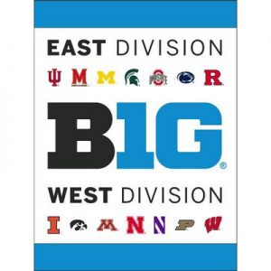 Big Ten Conference 30"X40" Banner Showing the East and West Division Teams