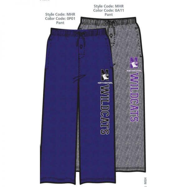 Northwestern University Wildcats Adult Grey Pajama Pants