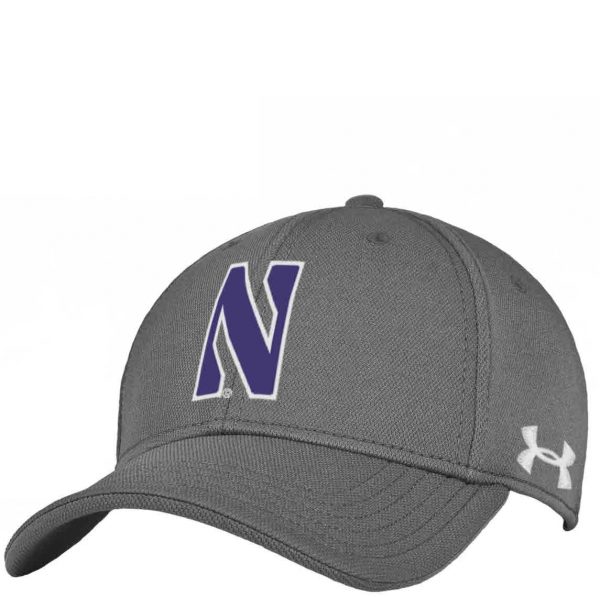 Northwestern University Wildcats Under Armour Adjustable Grey Hat with Stylized Northwestern N Design